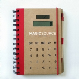 Recycled Solar Calculator Notepad with Pen