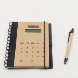 Recycled Solar Calculator Notepad with Pen