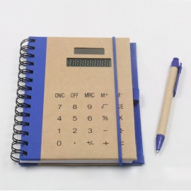 Recycled Solar Calculator Notepad with Pen